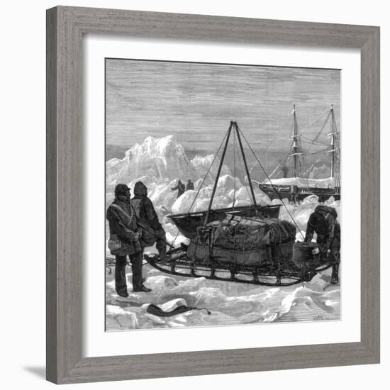 Preparing to Start on a Sledge Trip in the Arctic, 1875-W Palmer-Framed Giclee Print