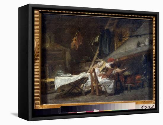 Pres Du Poele  (At the Stove) Scene Dans Une Cuisine, Pres Des Fourneaux, Des Cuisinieres Surveill-Jean-Honore Fragonard-Framed Premier Image Canvas