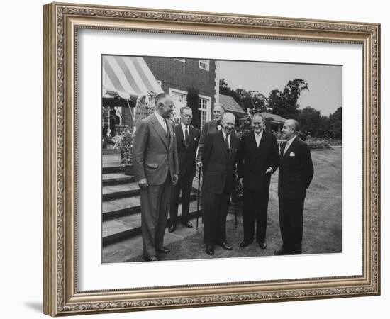 Pres. Dwight D. Eisenhower During His Visit-Ed Clark-Framed Photographic Print