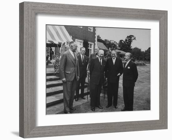 Pres. Dwight D. Eisenhower During His Visit-Ed Clark-Framed Photographic Print