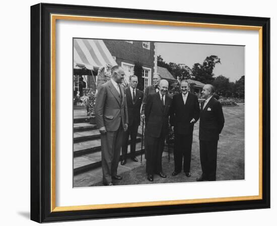 Pres. Dwight D. Eisenhower During His Visit-Ed Clark-Framed Photographic Print