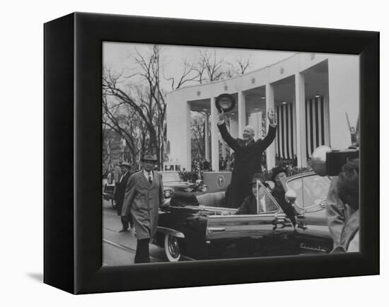 Pres. Dwight D. Eisenhower During Inauguration Day-Ed Clark-Framed Premier Image Canvas