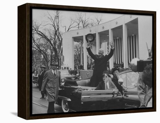 Pres. Dwight D. Eisenhower During Inauguration Day-Ed Clark-Framed Premier Image Canvas