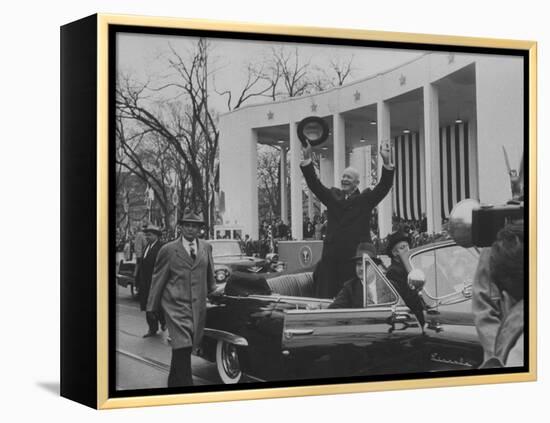 Pres. Dwight D. Eisenhower During Inauguration Day-Ed Clark-Framed Premier Image Canvas