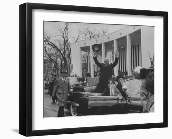 Pres. Dwight D. Eisenhower During Inauguration Day-Ed Clark-Framed Photographic Print