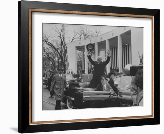 Pres. Dwight D. Eisenhower During Inauguration Day-Ed Clark-Framed Photographic Print