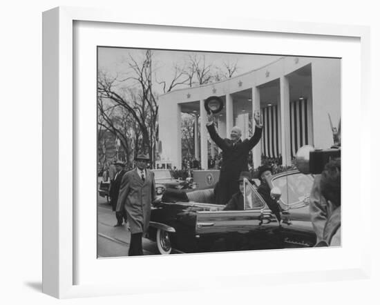 Pres. Dwight D. Eisenhower During Inauguration Day-Ed Clark-Framed Photographic Print