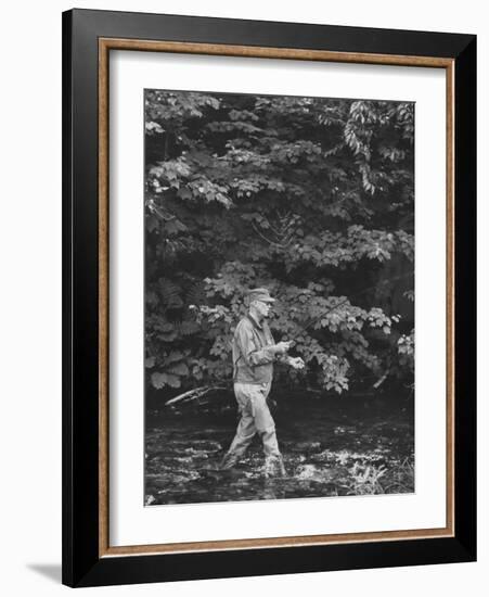 Pres. Dwight D. Eisenhower Fishing, During His New England Vacation-null-Framed Photographic Print