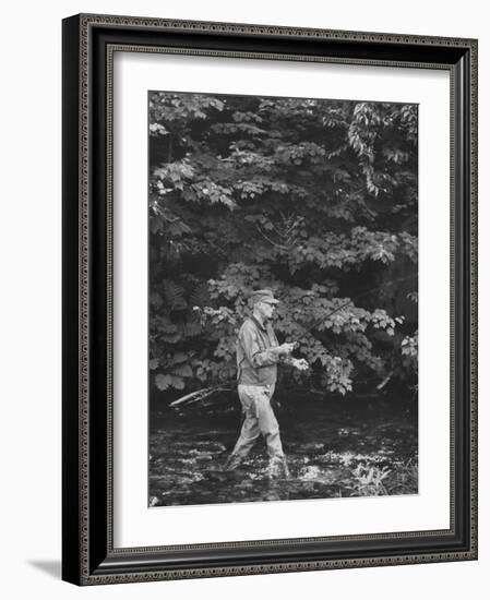 Pres. Dwight D. Eisenhower Fishing, During His New England Vacation-null-Framed Photographic Print