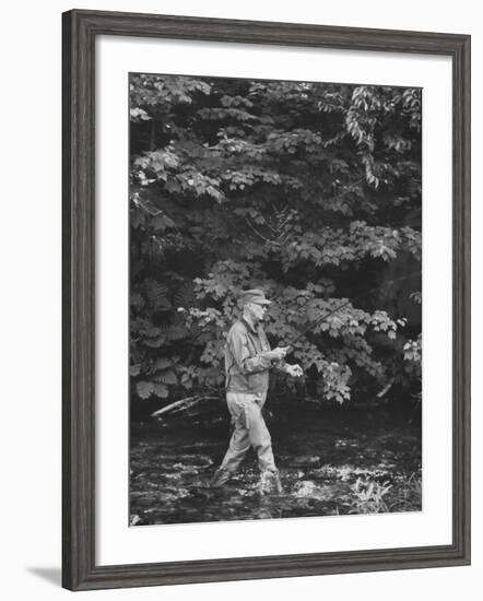 Pres. Dwight D. Eisenhower Fishing, During His New England Vacation-null-Framed Photographic Print