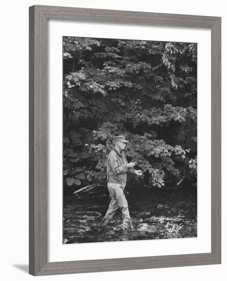 Pres. Dwight D. Eisenhower Fishing, During His New England Vacation-null-Framed Photographic Print