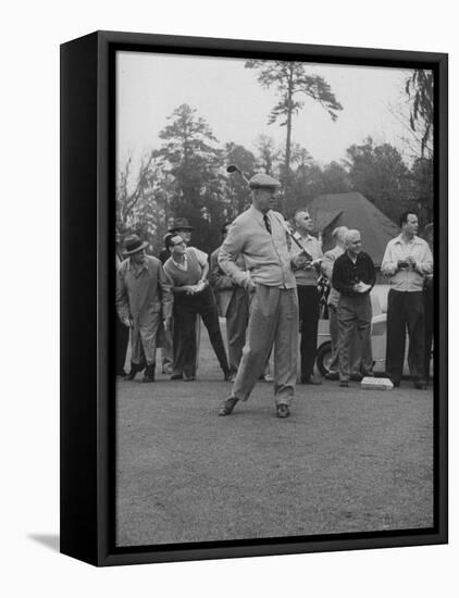 Pres. Dwight D. Eisenhower, Golfing-null-Framed Premier Image Canvas