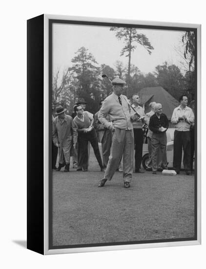 Pres. Dwight D. Eisenhower, Golfing-null-Framed Premier Image Canvas