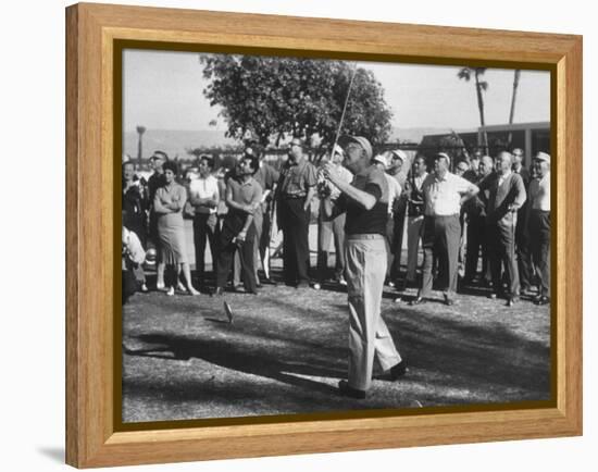 Pres. Dwight D. Eisenhower Playing Golf with George E. Allen-Ed Clark-Framed Premier Image Canvas