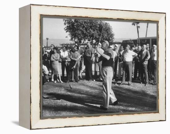 Pres. Dwight D. Eisenhower Playing Golf with George E. Allen-Ed Clark-Framed Premier Image Canvas