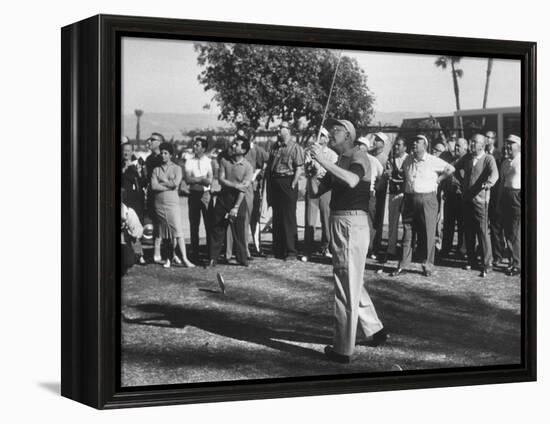 Pres. Dwight D. Eisenhower Playing Golf with George E. Allen-Ed Clark-Framed Premier Image Canvas