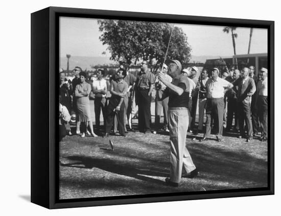 Pres. Dwight D. Eisenhower Playing Golf with George E. Allen-Ed Clark-Framed Premier Image Canvas