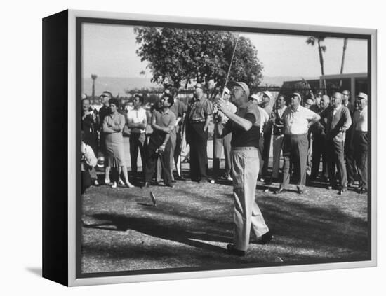 Pres. Dwight D. Eisenhower Playing Golf with George E. Allen-Ed Clark-Framed Premier Image Canvas