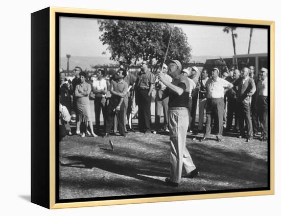 Pres. Dwight D. Eisenhower Playing Golf with George E. Allen-Ed Clark-Framed Premier Image Canvas