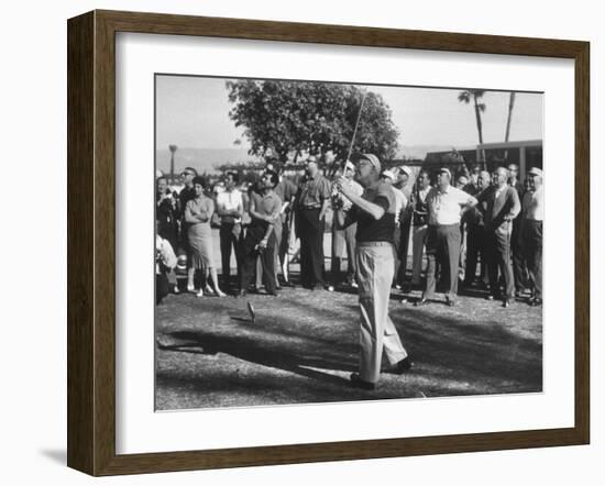 Pres. Dwight D. Eisenhower Playing Golf with George E. Allen-Ed Clark-Framed Photographic Print