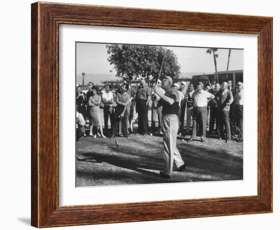 Pres. Dwight D. Eisenhower Playing Golf with George E. Allen-Ed Clark-Framed Photographic Print