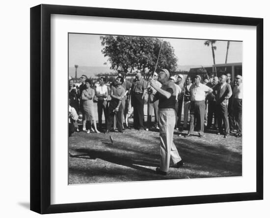 Pres. Dwight D. Eisenhower Playing Golf with George E. Allen-Ed Clark-Framed Photographic Print