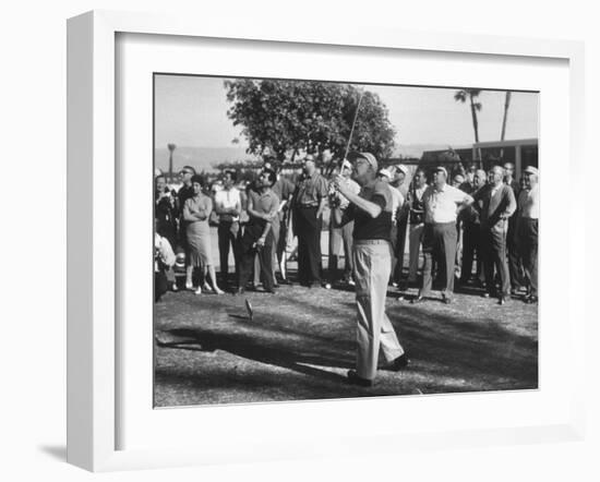 Pres. Dwight D. Eisenhower Playing Golf with George E. Allen-Ed Clark-Framed Photographic Print