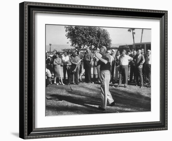 Pres. Dwight D. Eisenhower Playing Golf with George E. Allen-Ed Clark-Framed Photographic Print