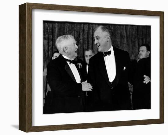 Pres. Franklin D. Roosevelt and Vice Pres. John Nance Garner Attending the Jackson Day Dinner-Peter Stackpole-Framed Photographic Print