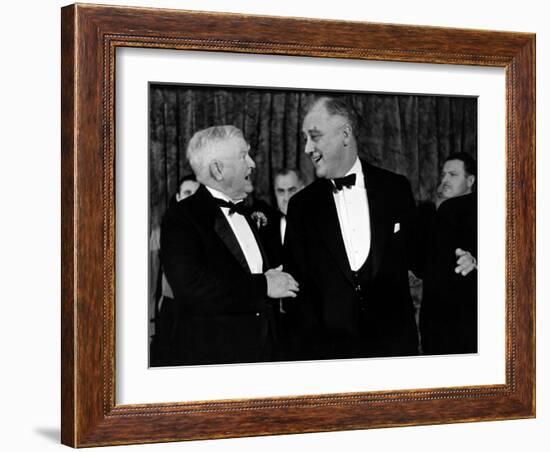 Pres. Franklin D. Roosevelt and Vice Pres. John Nance Garner Attending the Jackson Day Dinner-Peter Stackpole-Framed Photographic Print