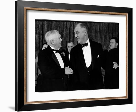 Pres. Franklin D. Roosevelt and Vice Pres. John Nance Garner Attending the Jackson Day Dinner-Peter Stackpole-Framed Photographic Print