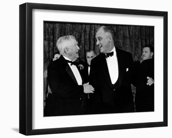 Pres. Franklin D. Roosevelt and Vice Pres. John Nance Garner Attending the Jackson Day Dinner-Peter Stackpole-Framed Photographic Print