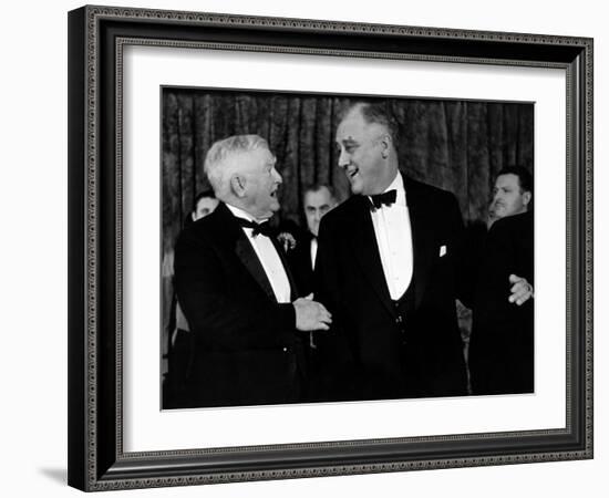 Pres. Franklin D. Roosevelt and Vice Pres. John Nance Garner Attending the Jackson Day Dinner-Peter Stackpole-Framed Photographic Print