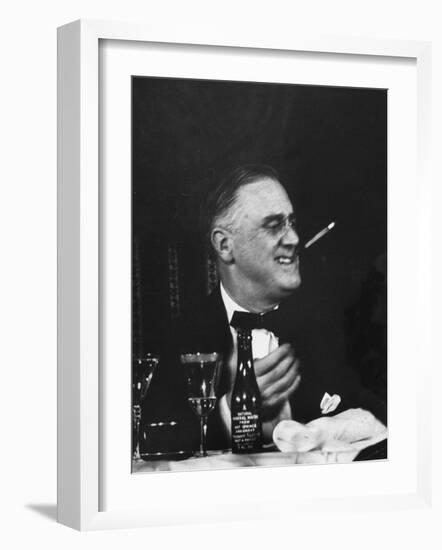 Pres. Franklin D. Roosevelt Attending the Jackson Day Dinner-null-Framed Photographic Print