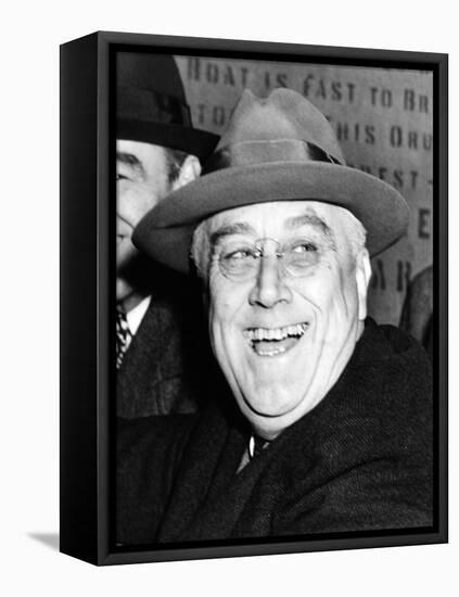 Pres Franklin Roosevelt Breaks Ground for $80,000,000 Brooklyn-Battery Tunnel Project, Oct 28, 1940-null-Framed Stretched Canvas