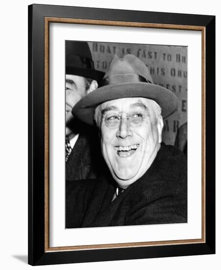 Pres Franklin Roosevelt Breaks Ground for $80,000,000 Brooklyn-Battery Tunnel Project, Oct 28, 1940-null-Framed Photo