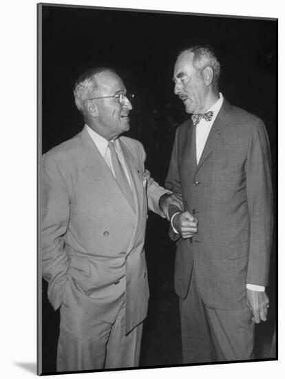 Pres. Harry S. Truman Talking to Dean Acheson-null-Mounted Photographic Print