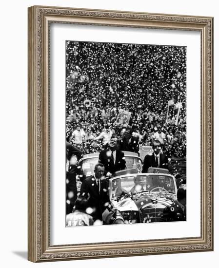 Pres. John F. Kennedy and Adolfo Lopez-John Dominis-Framed Photographic Print