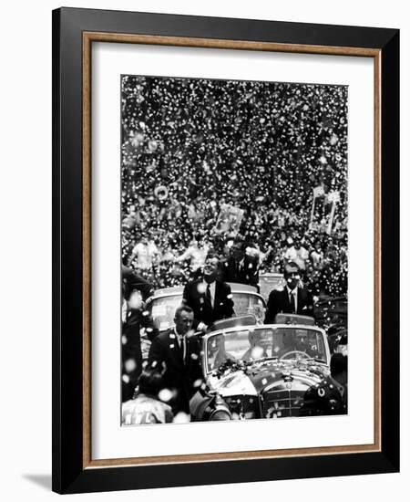 Pres. John F. Kennedy and Adolfo Lopez-John Dominis-Framed Photographic Print