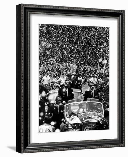 Pres. John F. Kennedy and Adolfo Lopez-John Dominis-Framed Photographic Print