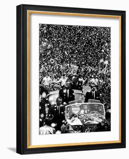 Pres. John F. Kennedy and Adolfo Lopez-John Dominis-Framed Photographic Print