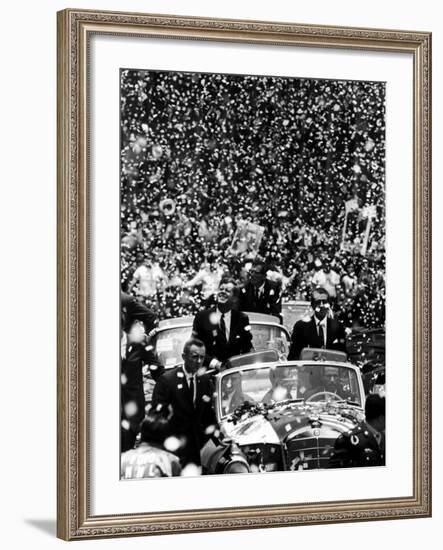 Pres. John F. Kennedy and Adolfo Lopez-John Dominis-Framed Photographic Print