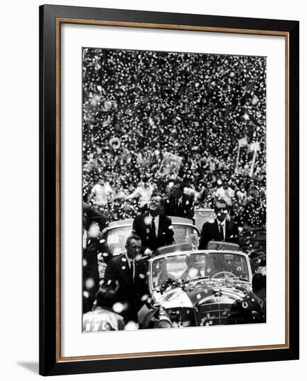 Pres. John F. Kennedy and Adolfo Lopez-John Dominis-Framed Photographic Print