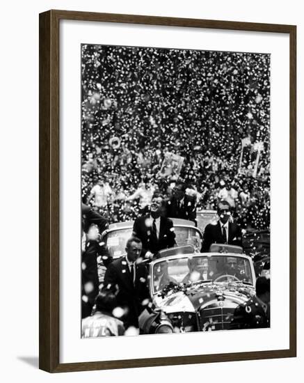 Pres. John F. Kennedy and Adolfo Lopez-John Dominis-Framed Photographic Print