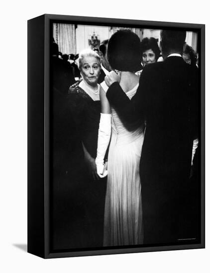 Pres.John F Kennedy and Wife with Author Pearl Buck at Party for Nobel Prize Winners at White House-Art Rickerby-Framed Premier Image Canvas