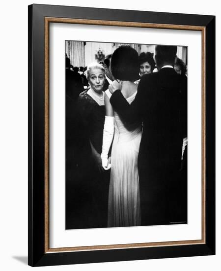 Pres.John F Kennedy and Wife with Author Pearl Buck at Party for Nobel Prize Winners at White House-Art Rickerby-Framed Photographic Print