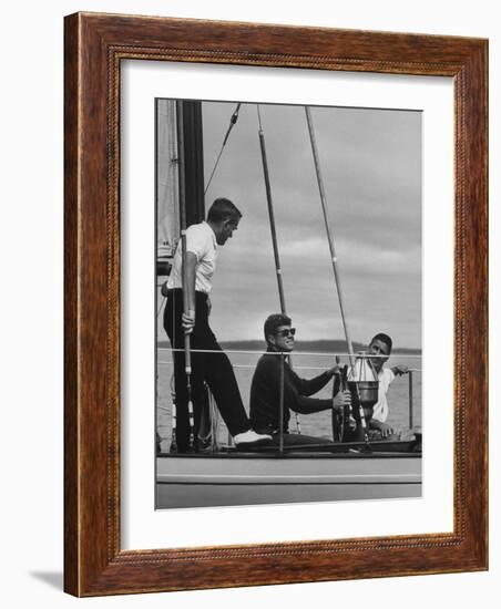 Pres. John F. Kennedy Sailing-null-Framed Photographic Print