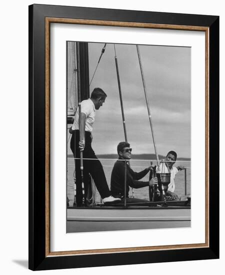 Pres. John F. Kennedy Sailing-null-Framed Photographic Print
