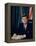 Pres. John F. Kennedy Sitting at His Desk, with Flag in Bkgrd-Alfred Eisenstaedt-Framed Premier Image Canvas