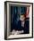 Pres. John F. Kennedy Sitting at His Desk, with Flag in Bkgrd-Alfred Eisenstaedt-Framed Photographic Print